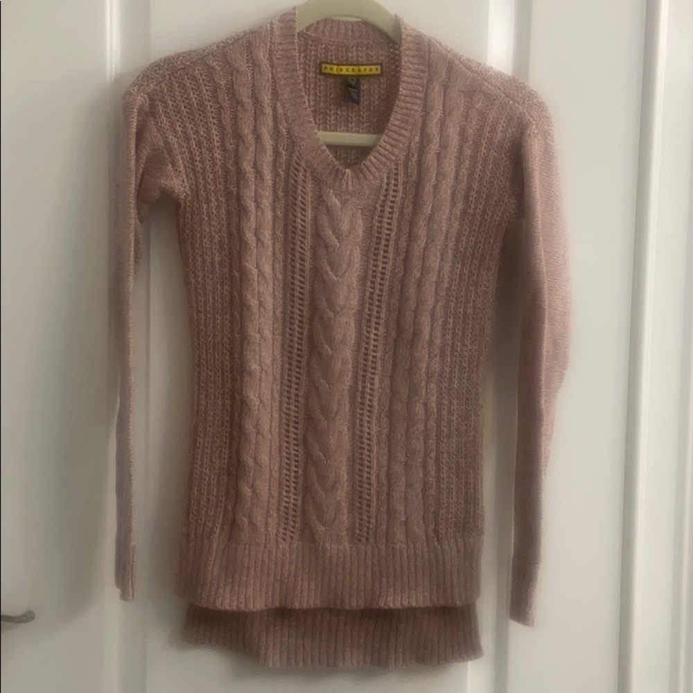 Prince + Fox Rose Cable Knit Sweater Sz XS